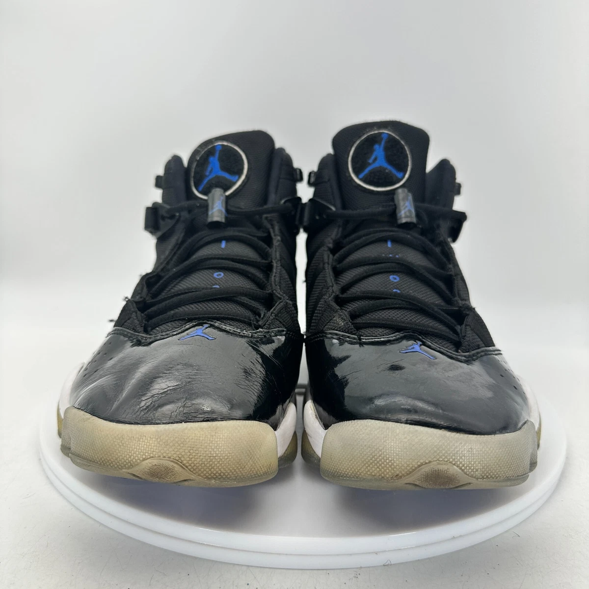 White and clearance blue space jams