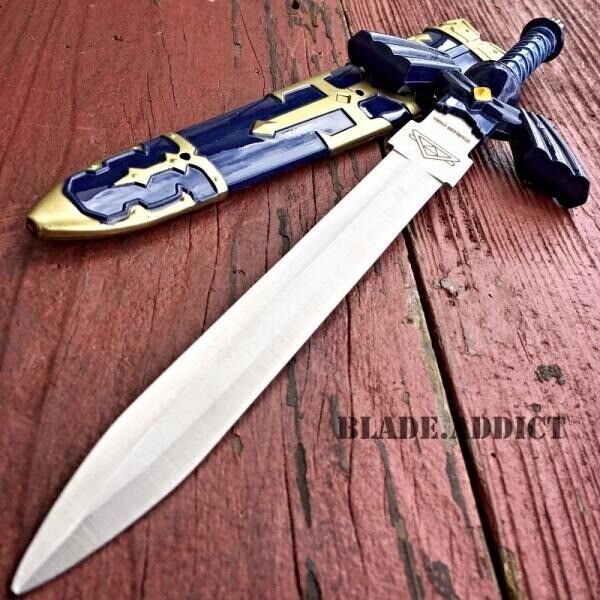 12" Legend of Zelda Hylian Hyrule Ocarina of Time Master Sword Short Dagger Blue