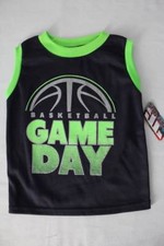 NEW Boys Tank Top Size 4 Blue Green Mesh Shirt Basketball Sports Game Day