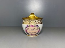Tazza KPM Berlino rose campane uva scritta decorazione oro 1° scelta 1803 circa