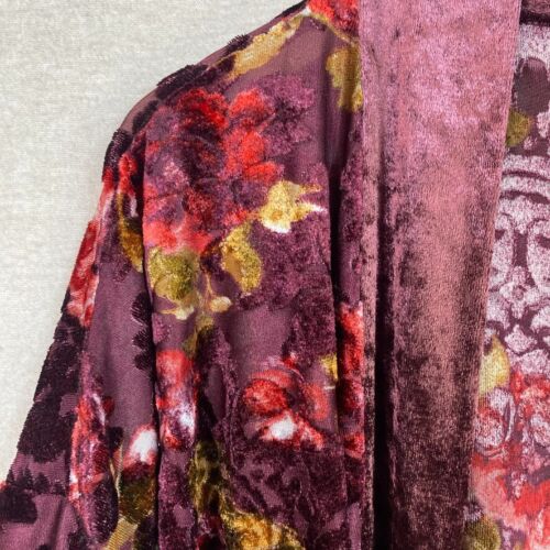 Krazy Women Open Front Velvet Burnout Cardigan Size L XL Fairy Grunge Whimsigoth - Picture 2 of 10