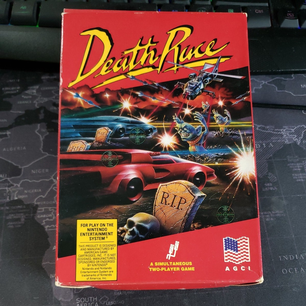 Death Race-Nintendo NES-AGCI-1990-Complete in Box-tested Death Race-Nintendo NES-AGCI-1990-Complete in Box-tested