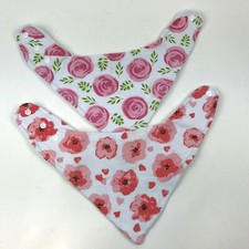 STADELA Drool BANDANA Bib CLOTH Floral TEETHING Girlie COUNTRY Cute SNAPS Clean
