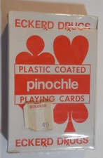 VTG Eckerd's Drug Store Sealed Pinochle Playing Cards w Original Price Tag BK3B
