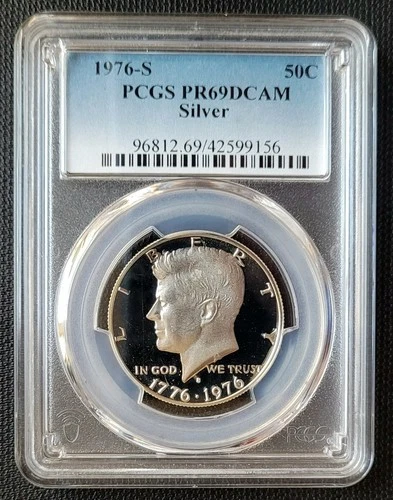 1976-S SILVER Kennedy Bicentennial Half Dollar Proof PCGS PR69 DCAM 50c 1776