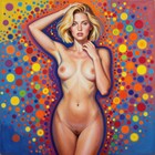 Toile photo imprimée 20cm x 20cm Color Art femme nue n14