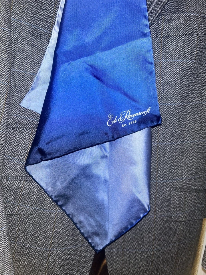 Pochette de costume Ede&Ravenscroft en soie dégradée - Photo 4/4