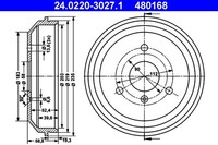 2X Bremstrommel Ate 24.0220-3027.1 FüR Smart 451 450 Fortwo City 452 Crossblade
