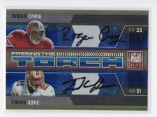 2009 Elite Passing the Torch Dual Autograph Roger Craig/Frank Gore/25 SF 49ers