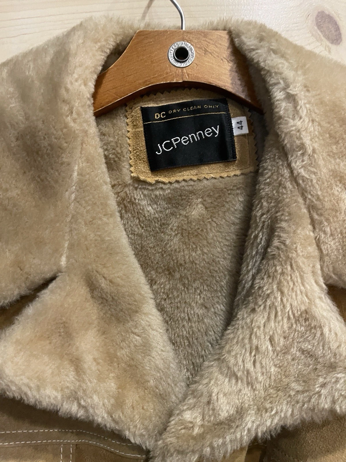 Vintage 70s JCPenney Suede Sherpa Jacket Mens 44 Reg Western Rancher Brown image 1