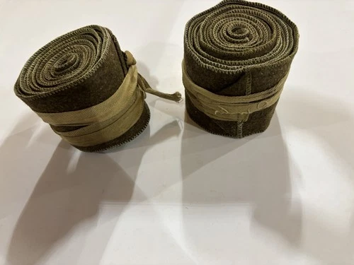 Original WW1 M1910 US Military Rare Wool Leg Wraps near mint w herringbone strp