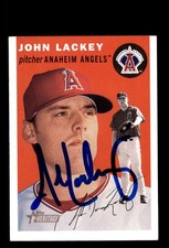 Signed Baseball Card Auto John Lackey 2003 Topps Heritage #228 Anaheim Angels