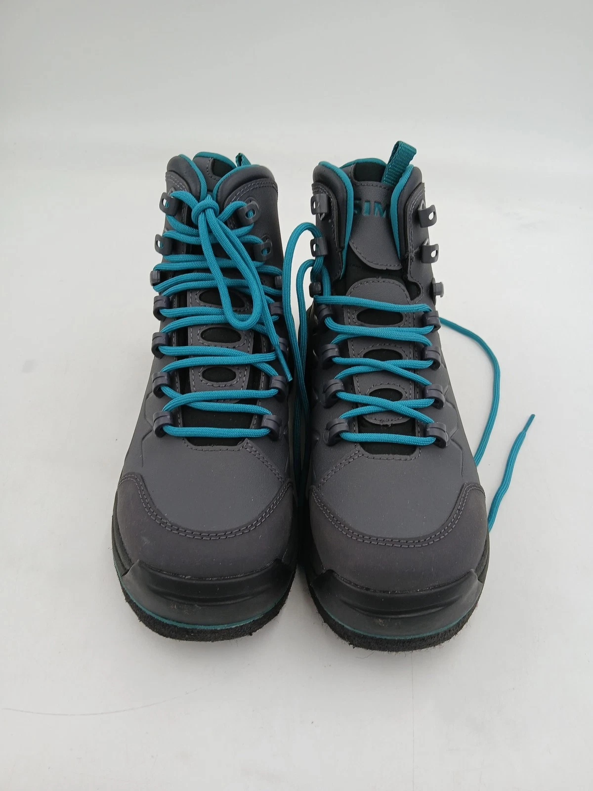 Simms 46469-00 Wading Boots Womens Gray Teal Fishing Non-Slip Sz 7 US Mesh