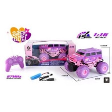 Pink Super Girl RC Monster Truck Remote Control Toy Car for Fun Kids Uk Stook