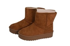 Sonoma Shearling Style Boots Kids Size 1 Brown Chestnut Platform Ankle Zailor
