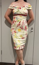 CAREN MILLEN New Genuine Floral Cotton Summer Dress UK 14 (12) RRP �120