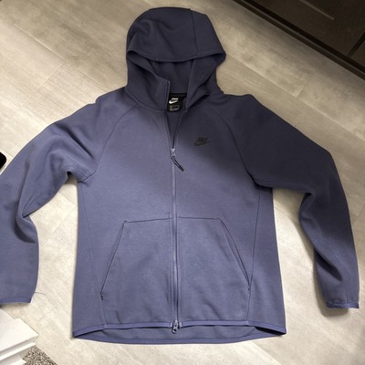 Nike Sportswear Hoodie Mens Small Purple Tech Fleece Swoosh Faded Full Zip