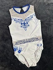 CHALK WARRIOR OZONE Gymnastics Leotard USA Tank BLING Leo CW White GK CL Size YL