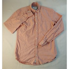 Pull&Bear Mens Peach Salmon Cotton Oxford But...