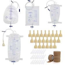 Condom Catheters for Elderly Men Age 80-24PCS Latex Condoms, 750ml & 1000ml L...