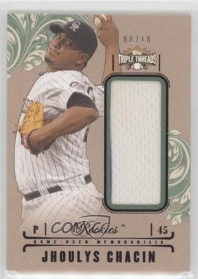 2014 Triple Threads Unity Single Jumbo Relics Emerald 8/18 Jhoulys Chacin 0qo1