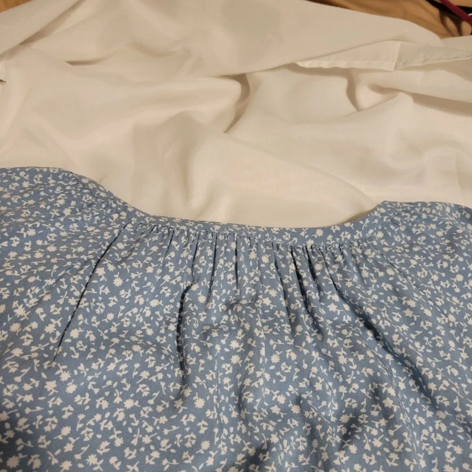 Vestido Beach Lunch Lounge Azul Floral Con Botones Talla XL Foto 4 de 4