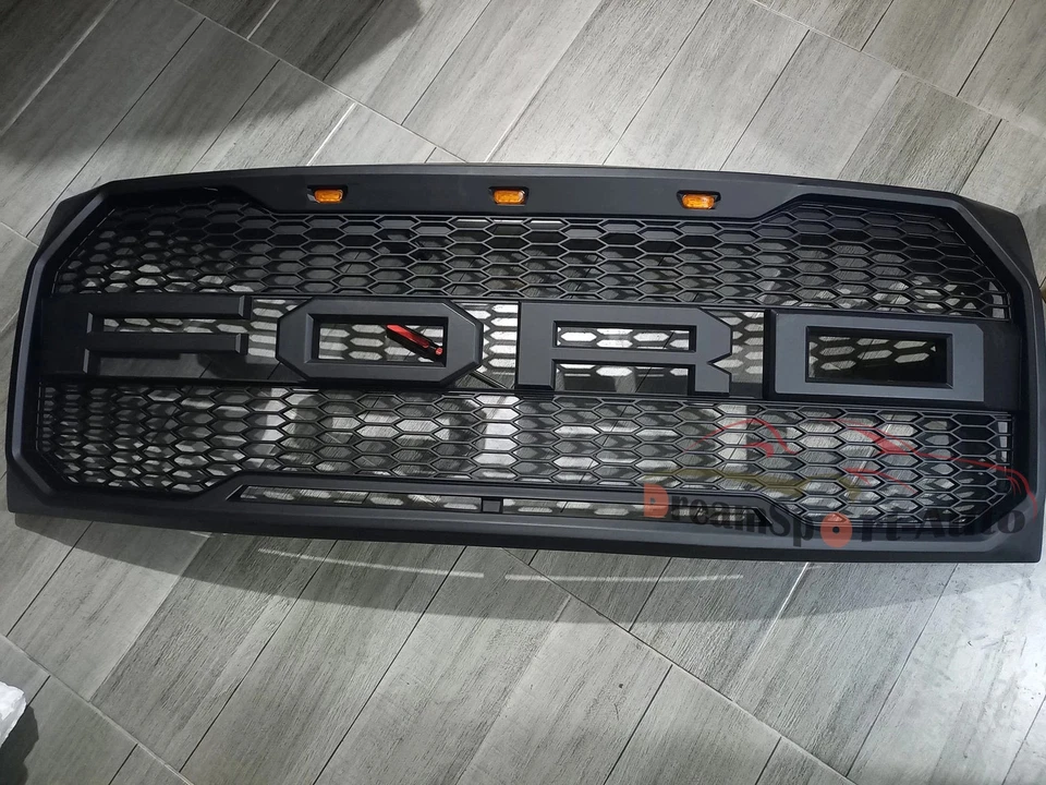 For Ford F-150 2009-2014 Front Bumper Grille Raptor Style Grill W/Letter&LED Foto 4 de 4
