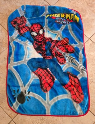 2003 Spider-Man & Friends Thick Plush Small Baby Blanket Hard-to-Find-