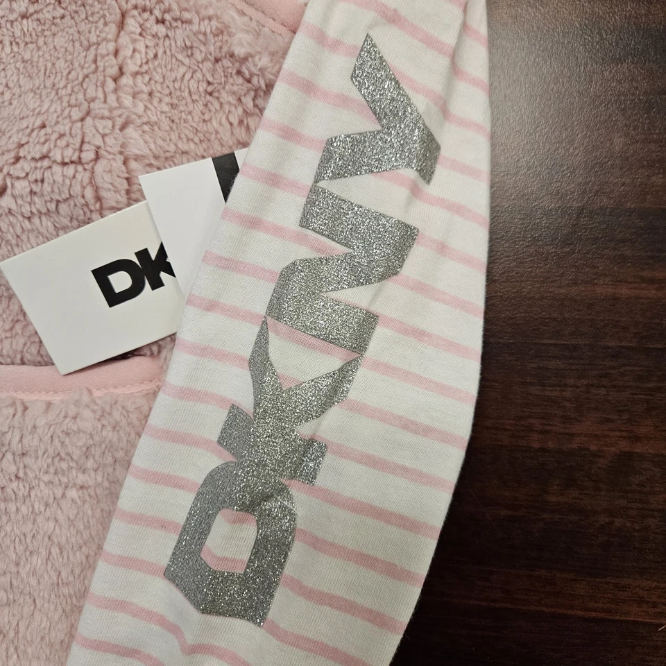 Girls DKNY Fluffy Vest and Long Sleeve Shirt Combo - Image 3 of 4