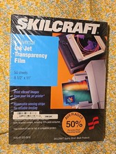 Ink Jet Transparency Film 50 Sheets New Sealed Box 8 1/2" x 11" Skilcraft 2006