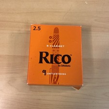 Pack of 9 Rico Bb Clarinet Reeds Strength 2.5 RCA1025