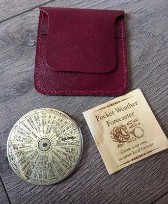 Nauticalia Pocket Weather Forecaster Barometer mit Ledertasche & Anleitung