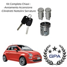 KIT COMPLETO CHIAVI AVVIAMENTO E SERRATURA FIAT 500 2007 2008 2009 2010 2011