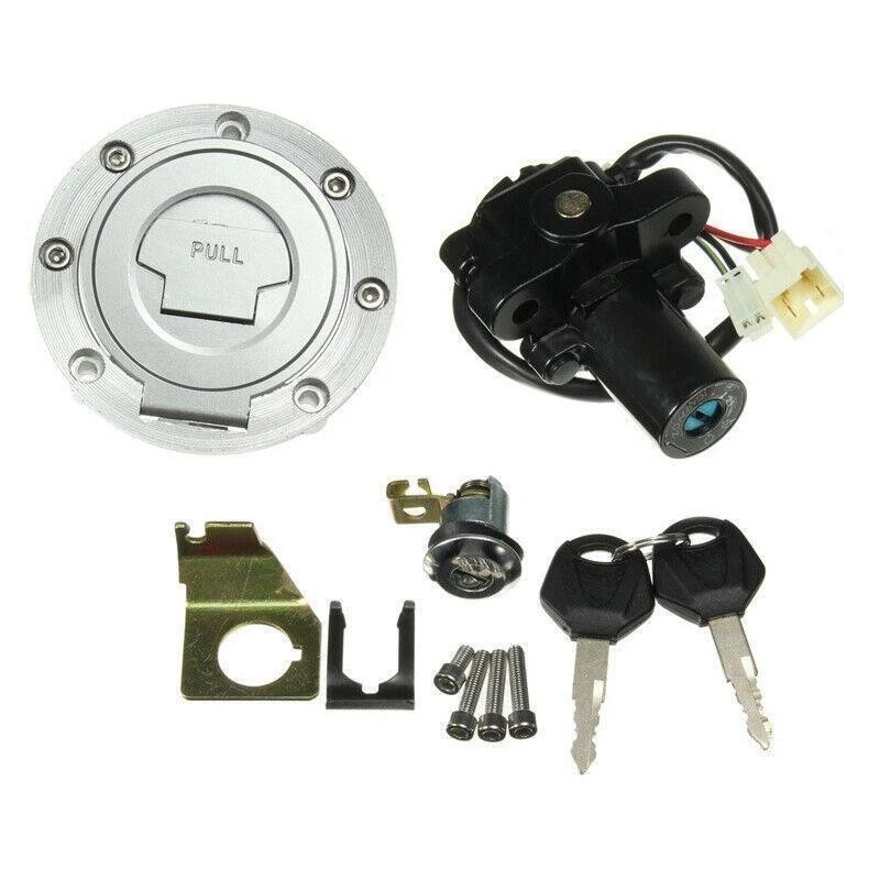 Set Universal Modified Motorcycle Fuel Gas Cap Ignition Switch Seat Lock Key Kit — 第 4/4 张图片