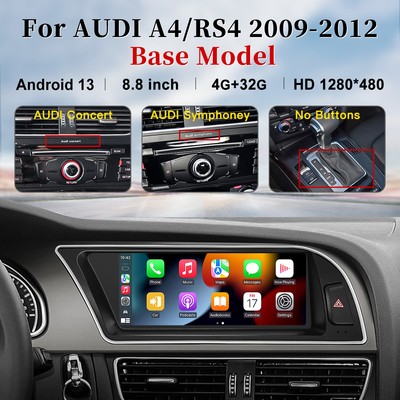 8.8'' Android Apple Carplay Autoradio GPS Navi Für Audi A4 RS4 Niedrige 2009-12