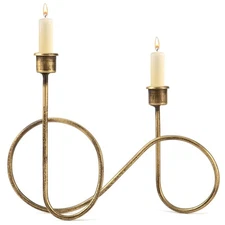 Twisted Brass Style Candle Holder, Candlestick Holder for Table Decoration, H...