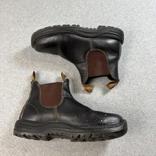 Blundstone 500 Boots Men Size 9 1/2 Black Chelsea Safety Toe Slip Resistant READ