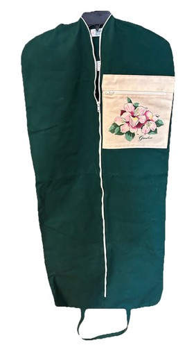 Vtg Historic Greenbrier Resort Canvas Garment Bag By Painted Threads Azaleas