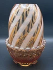 New ListingVintage 1980 FENTON Art Glass 2 Piece 4.5" Opalescent Spiral Swirl Fairy Lamp 🌟