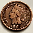 1901 Indian Head Cent Good-VG Details  79.6M JC1760