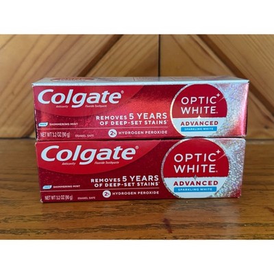NWT Colgate Optic White Advanced Sparkling White Toothpaste 2 Pack (Retail $14)