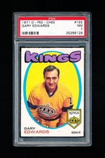 1971 OPC HOCKEY 155 GARY EDWARDS ROOKIE CARD PSA 7 NEAR MINT KINGS GOALIE