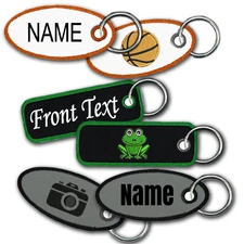 Custom Key Tag, Luggage/Crate Tag with Colored Grommet and Logo - 2 sizes