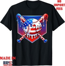 Baseball Dripping Boys 4th of July Drip Kids T-Shirt, Adult Kid Tees