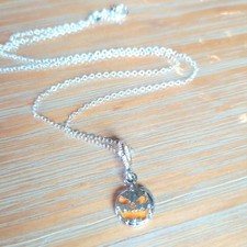 Halloween Pumpkin Necklace Jack O lantern Halloween Necklace