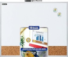 BAZIC 16x20 Aluminum Magnetic Dry Erase Cork Combo Board Whiteboard Office New