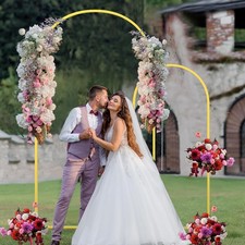 Set of 2 Metal Arch Backdrop Stand Gold Wedding Arch Stand for Party 6 FT/7.2 FT