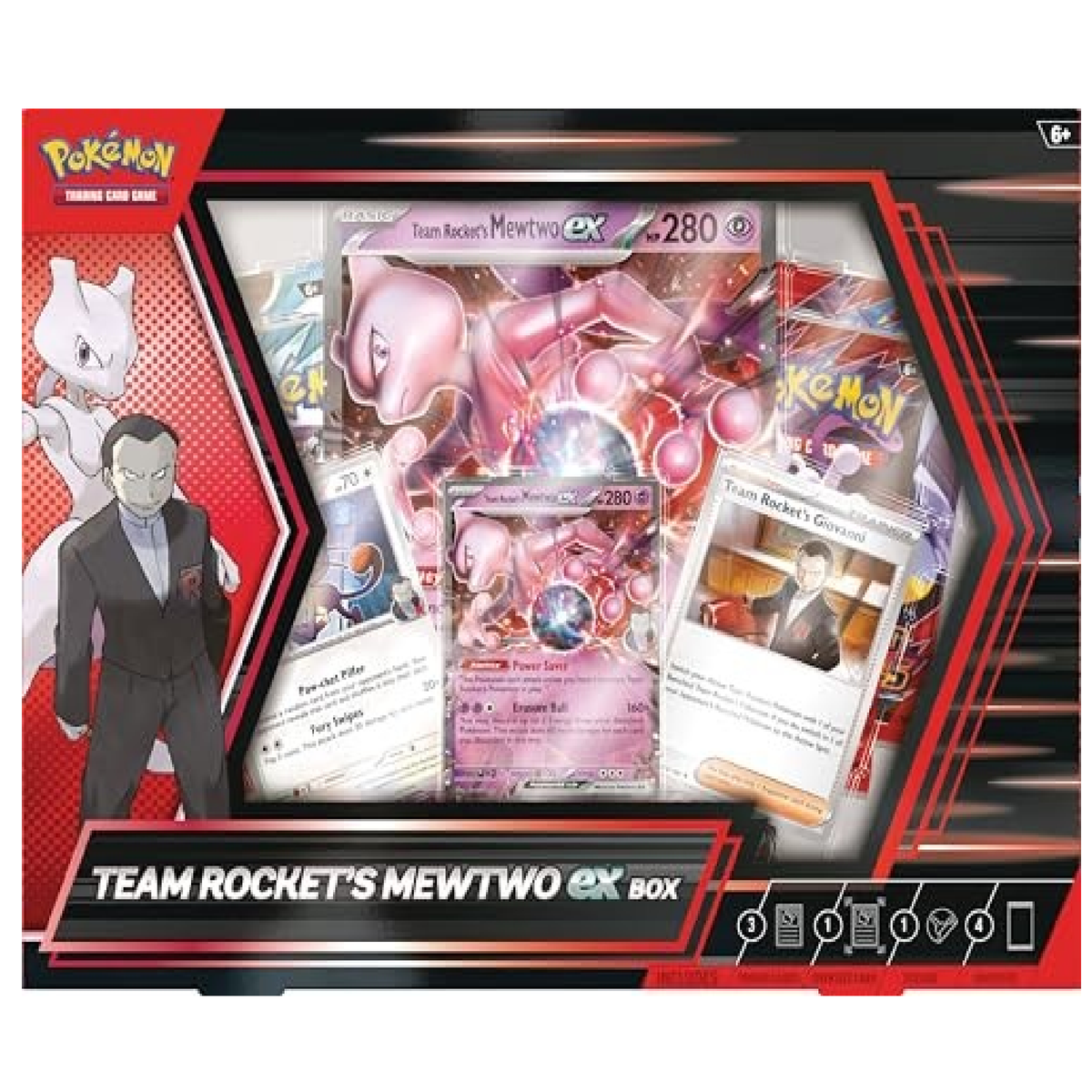 メタモンEX トレーディングカードセット2SAR Pokemon 10-10167-102 Team Rockets Mewtwo ex Box with Foil Promo