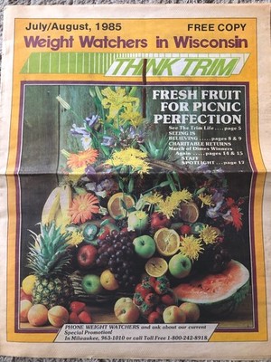 Weight Watchers Of Wisconsin 1985 July-Aug 20 Page Edition Newspaper 