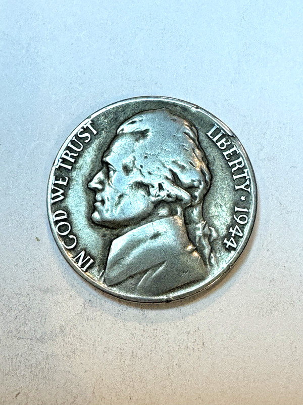 1944 P Jefferson War Nickel Fine  35% Silver